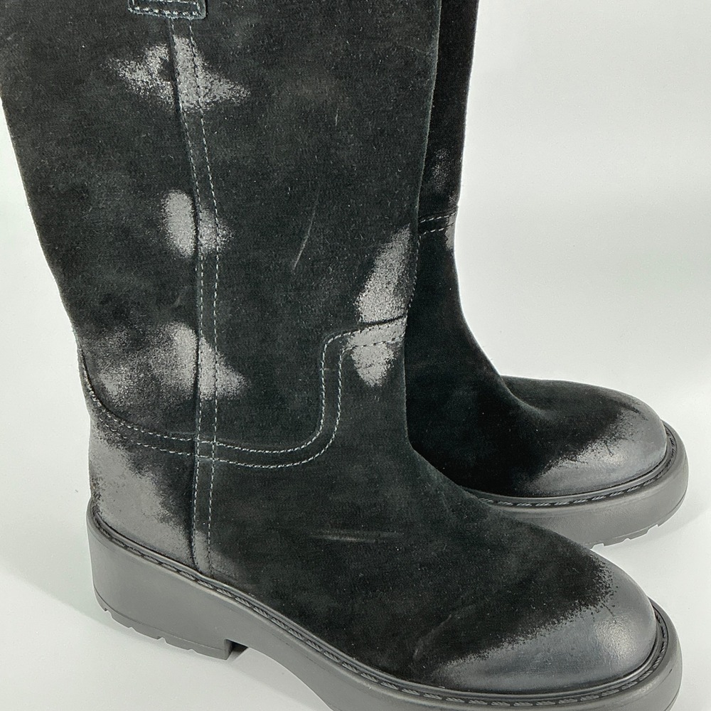 Jeffrey Campbell Size 10 Black Oiled Suede Leather Moto Boots NEW WYBIE $170 - Picture 14 of 14